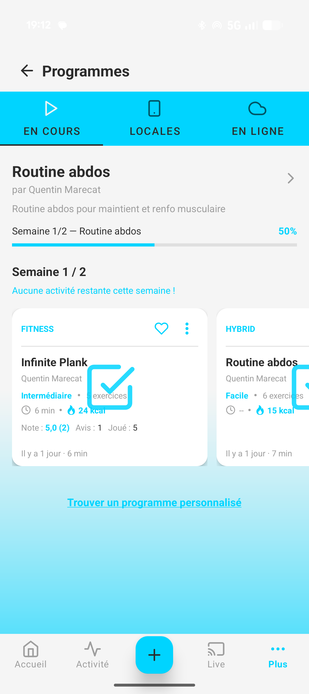 Programmes d'entraînement multi-semaines dans LieX